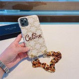 Iphone 15/14/13/12/11 Case Celine Embroidery with chain  High Quality  (only 1 piece for each account)