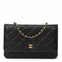 CHANEL WOC Best Fake Real Leather Gold Hardware bag 12.3x19.2x3.5cm Lychee pattern  (BEST QUALITY REPLICA, ONLY 1 BAG FOR EACH ACCOUNT)