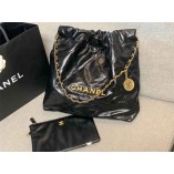  CHANEL 22 Black real leather with gold hardware  35CM AND 39CM (Best Quality Replica)