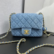 CHANEL CLASSIC FLAP MINI 18X13X7CM (Best Quality Replica) DENIM