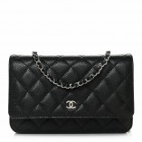 CHANEL WOC BEST FAKE REAL LEATHER Silver HARDWARE BAG 12.3X19.2X3.5CM LYCHEE PATTERN (BEST QUALITY REPLICA, ONLY 1 BAG FOR EACH ACCOUNT)