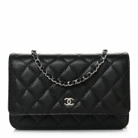 CHANEL WOC BEST FAKE REAL LEATHER Silver HARDWARE BAG 12.3X19.2X3.5CM LYCHEE PATTERN (BEST QUALITY REPLICA, ONLY 1 BAG FOR EACH ACCOUNT)
