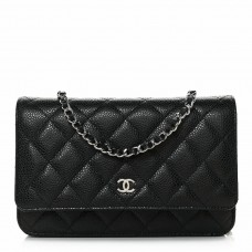 CHANEL WOC BEST FAKE REAL LEATHER Silver HARDWARE BAG 12.3X19.2X3.5CM LYCHEE PATTERN (BEST QUALITY REPLICA, ONLY 1 BAG FOR EACH ACCOUNT)