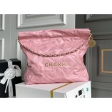  CHANEL 22 Pink real leather with gold hardware  35CM AND 39CM (Best Quality Replica)