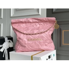  CHANEL 22 Pink real leather with gold hardware  35CM AND 39CM (Best Quality Replica)
