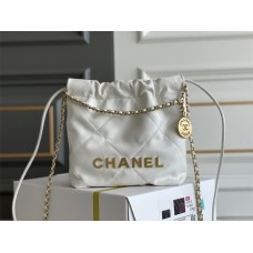 CHANEL 22 Mini White real leather gold hardware  20x19x6CM (BEST QUALITY REPLICA)
