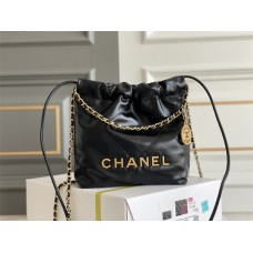 CHANEL 22 Mini Black real leather gold hardware  20x19x6CM (BEST QUALITY REPLICA)