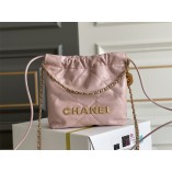 CHANEL 22 Mini Pink real leather gold hardware  20x19x6CM (BEST QUALITY REPLICA)