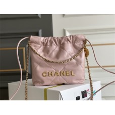 CHANEL 22 Mini Pink real leather gold hardware  20x19x6CM (BEST QUALITY REPLICA)