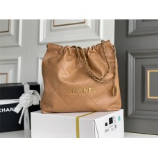 CHANEL 22 caramel REAL LEATHER WITH GOLD HARDWARE 35CM AND 39CM (BEST QUALITY REPLICA)