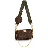M44813 Louis Vuitton Multi Pochette Accessories Green strap 24x13.5x4cm (Best Quality replica, only 1 bag for each account)