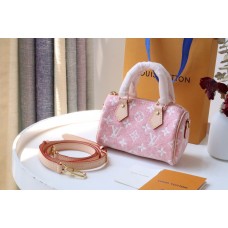 Louis Vuitton Nano Speedy pink bag M81213   16.0 x 11.0 x 9.0 cm