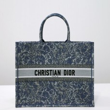 Dior book tote blue oblique 42*36*18cm large