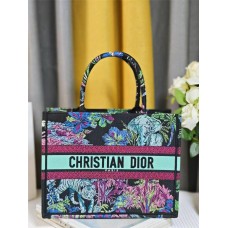 Dior book tote tiger zoo oblique  36*27*16cm medium purple