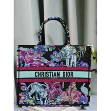 Dior book tote tiger zoo oblique  42*36*18cm large purple