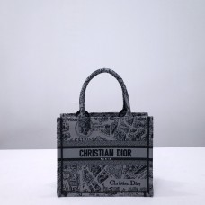 Dior book tote oblique  26.5*21*14cm small grey