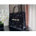 Dior book tote oblique  36*27*16cm medium black butterfly