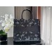 Dior book tote oblique  36*27*16cm medium black butterfly