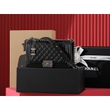 Chanel Leboy black with silver hardware  25*15*9cm Caviar Hass