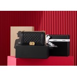 Chanel Leboy black with gold hardware  25*15*9cm Caviar Hass