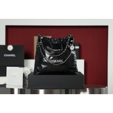 Chanel 22 bag black silver 39cm