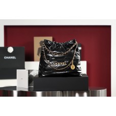 Chanel 22 bag black gold 39cm