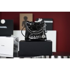 Chanel 22 mini 20x19x6cm black silver