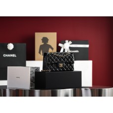 Chanel classic flap lambskin 25cm black gold