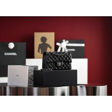 Chanel classic flap lambskin 23cm black silver