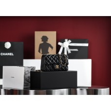 Chanel classic flap lambskin 23cm black gold