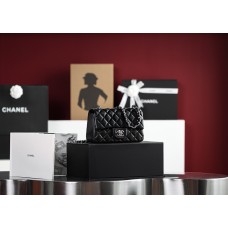 Chanel classic flap lambskin 20cm black silver
