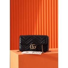 Gucci  Marmont GG Mini 21*12*5cm black gold