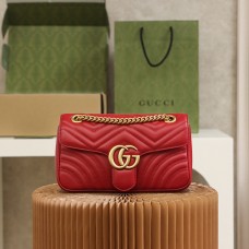 Gucci GG Marmont 26*15*7cm red gold