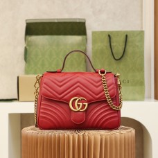 Gucci GG Marmont 27*19*10.5cm red  gold