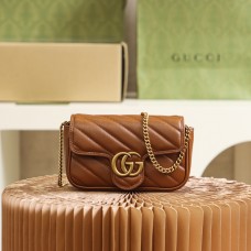 Gucci GG Marmont 16.5*10.2*5.1cm brown gold