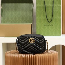 Gucci GG Marmont 18*12*6cm black gold camera bag