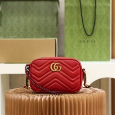 Gucci GG Marmont 18*12*6cm red gold camera bag