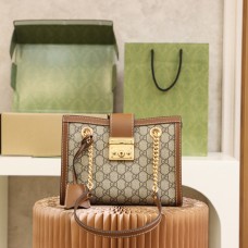 Gucci Padlock 26*18*10cm brown gold