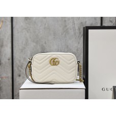 Gucci GG Marmont 18*12*6cm white  gold camera bag