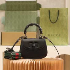 Gucci Mini Bambo 17*12*7cm black leather