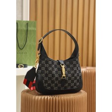 Gucci Jackie 1961 Black Denim 28*19*4.5cm