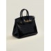 Hermes birkin 25cm  leather black crocodile