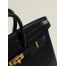 Hermes birkin 25cm  leather black crocodile