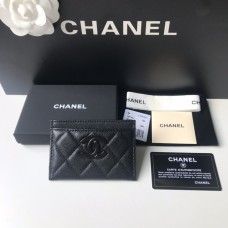 Chanel wallet card holder  AP2167 11×7×1cm so black