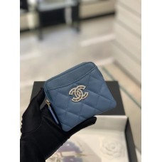 Chanel wallet 11-9.5-1.5cm blue