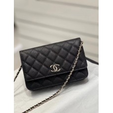 Chanel WOC black bag 19.5*12*3.5cm caviar