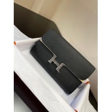 Hermes Constance Togo 20.5x13 x 2cm black silver