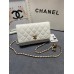 Chanel WOC gold ball 19cm white lambskin