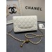 Chanel WOC gold ball 19cm white lambskin