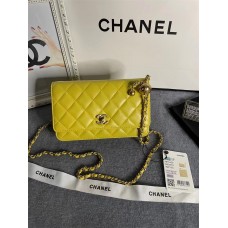 Chanel WOC gold ball 19cm yellow lambskin